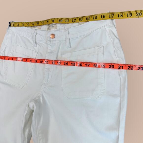 Universal Thread High Rise Flare White Denim Jeans Women Size 14 Vintage Stretch - Picture 9 of 12